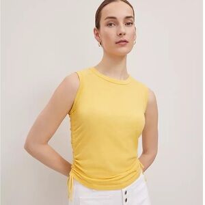 NWT Ann Taylor Mimosa Yellow Side-Tie Weekend Collection Top!